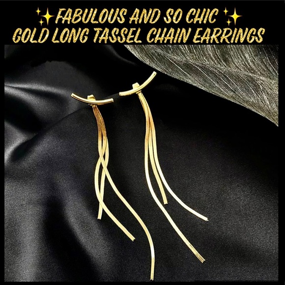 SPARKLY, SEXY & ELEGANT LONG TASSELS EARRINGS TO CALL THE ATTENTION OF EVERYONE - Picture 1 of 12